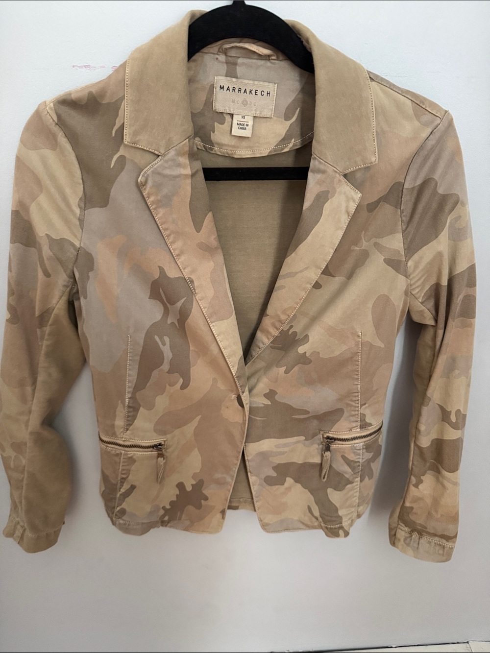 Marrakech Women's Beige Camo Blazer Jacket